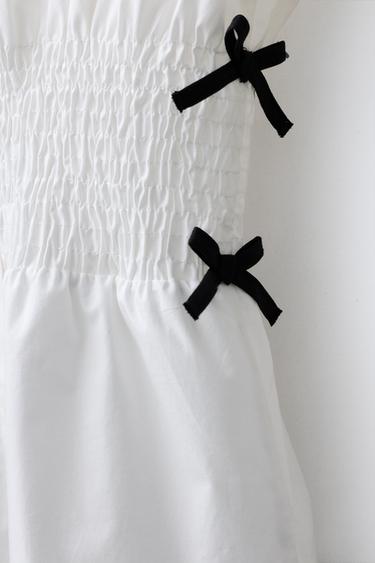 CHEMISE ÉLASTIQUES LACETS CONTRASTE - Blanc de Zara - Image 3