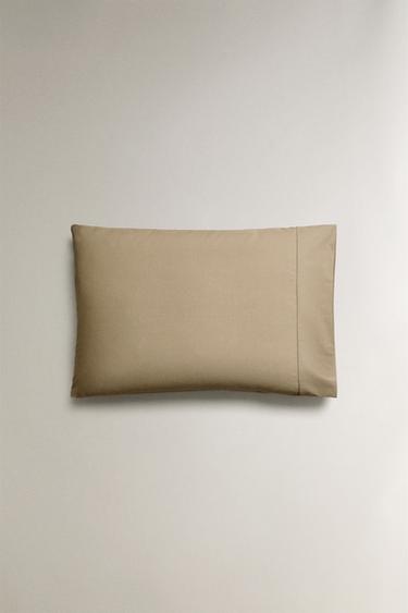 PERCALE PILLOWCASE (300 THREAD COUNT) - Dark beige by Zara - Image 3