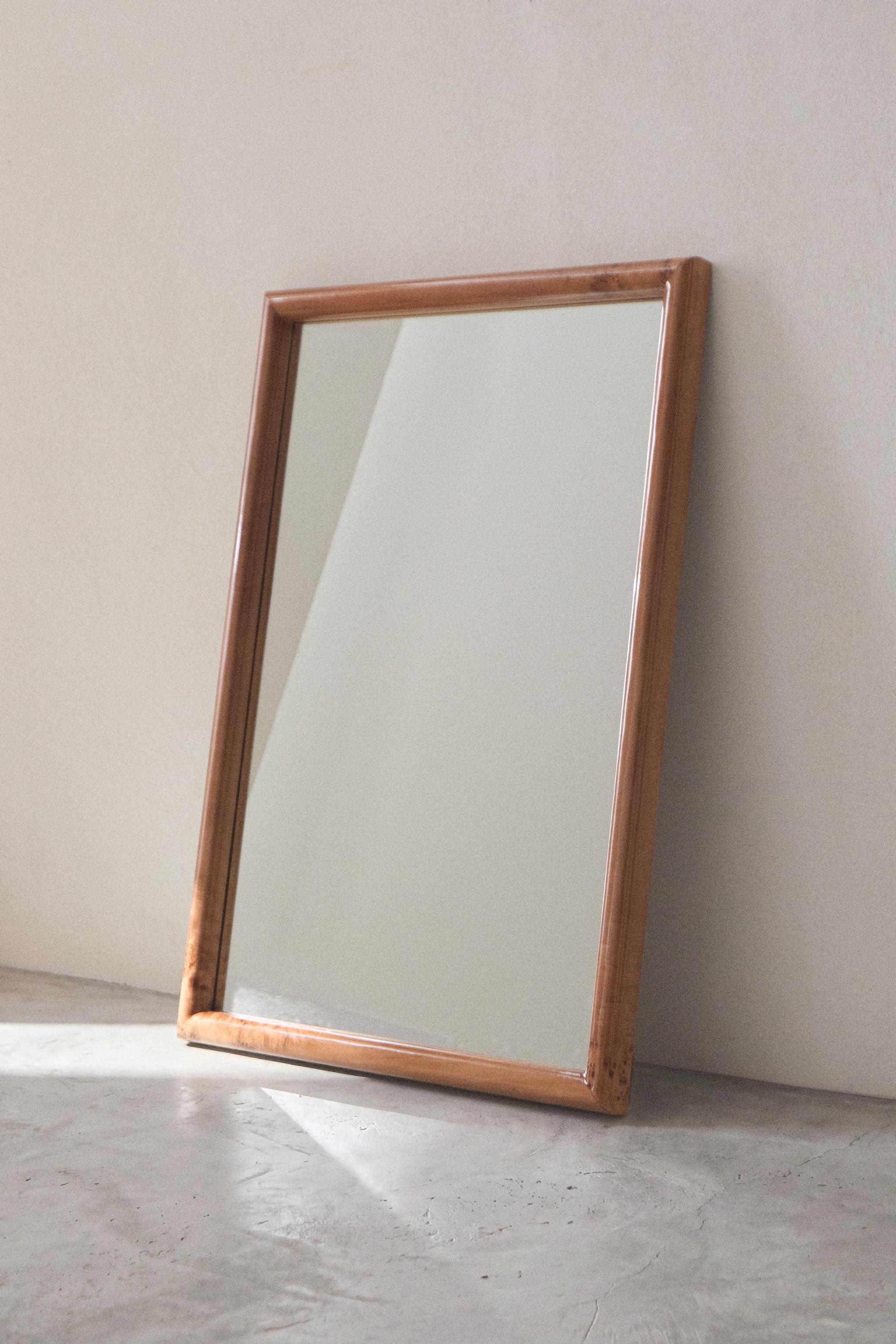 POPLAR WOOD WALL MIRROR