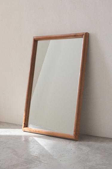WANDSPIEGEL AUS PAPPELHOLZ - Braun von Zara