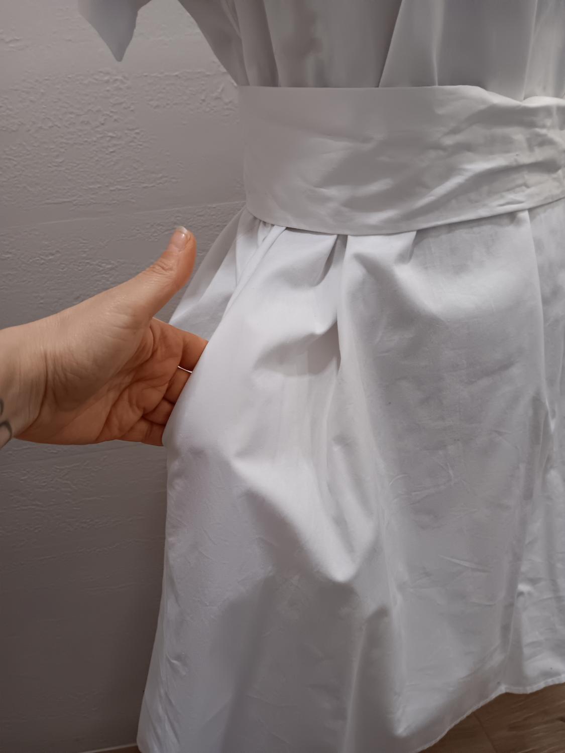 RUFFLED POPLIN DRESS WITH FAUX PEARLS - Image 4
