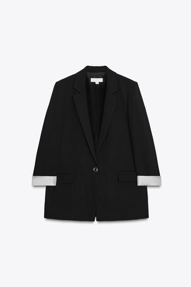 PRINTED CUFF BLAZER - Black by Zara - Image 4