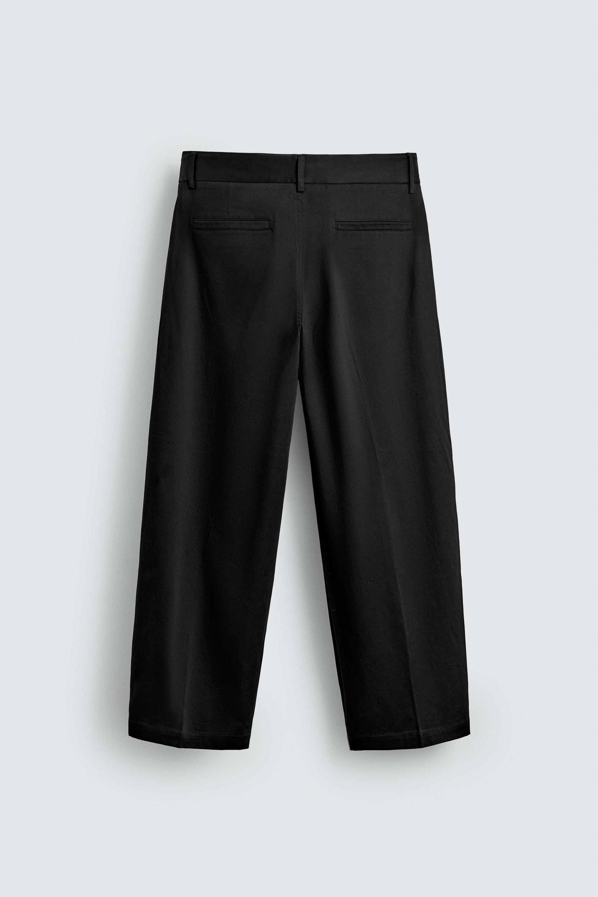 zaru　20471120 スラックス SPODNIE SKÓRZANE O DOPASOWANYM KROJU - Czarny | ZARA Polska