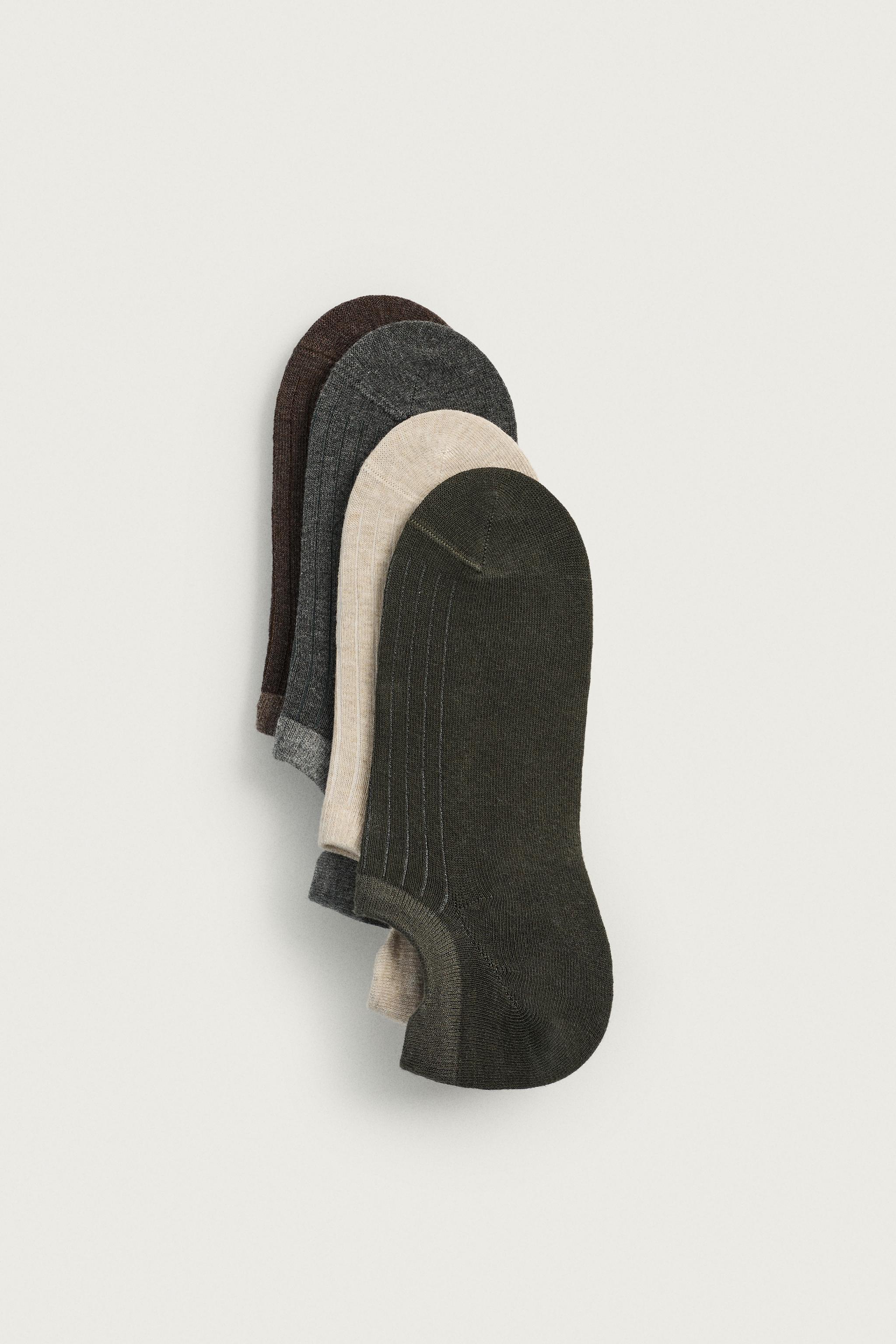 4-PACK INVISIBLE SOCKS — various