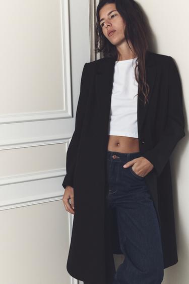 MANTEAU SOFT BOUTON - Noir de Zara - Image 2