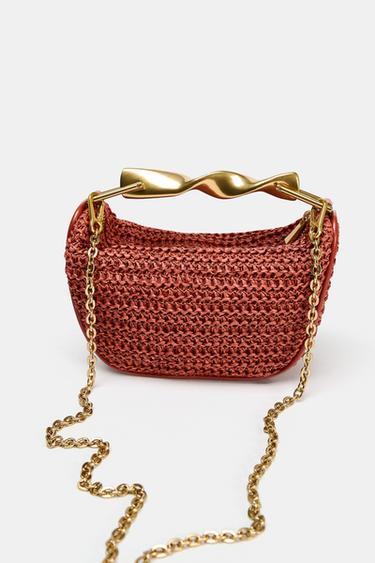 MINI BAG WITH METAL HANDLE - Orange by Zara