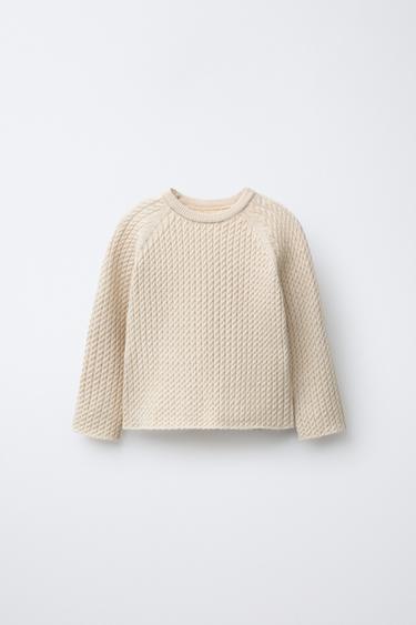 CABLE-KNIT JUMPER - Sand / Marl by Zara