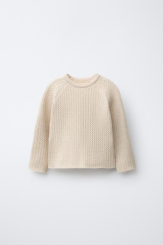 CABLE KNIT SWEATER - Arena / Vigoré de Zara - Imagen 0