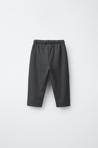 BAGGY CHECK TROUSERS - Anthracite grey by Zara - Image 1