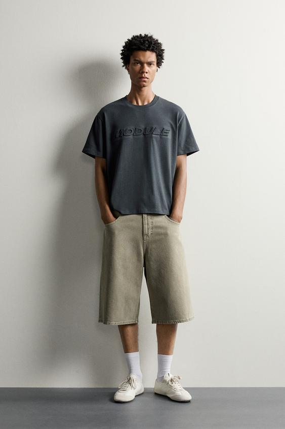 CAMISETA RELAXED FIT ESTAMPADA - Preto da Zara - Imagem 0