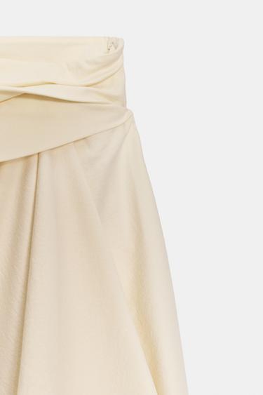 PLEATED BANDEAU TOP - Mid-ecru by Zara - Image 8