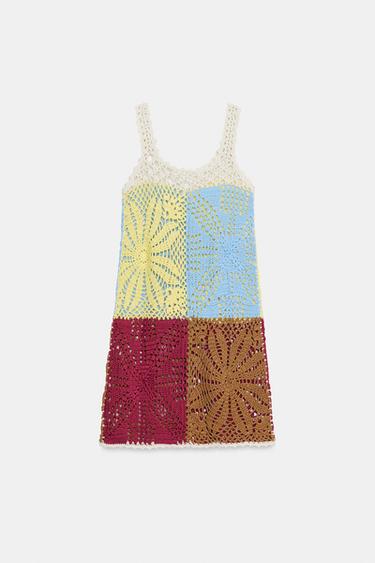 ROBE EN MAILLE CROCHET - Multicolore de Zara - Image 9