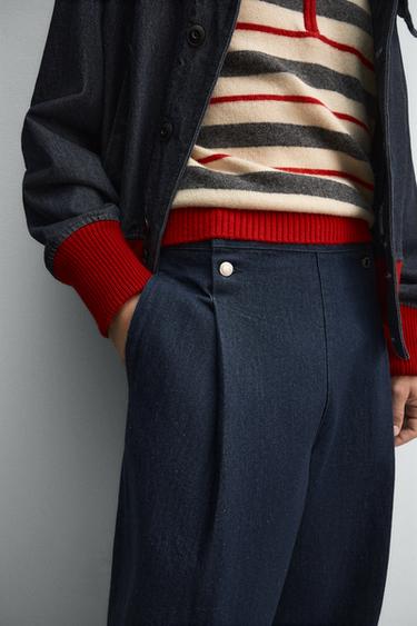 Zara HARRY LAMBERT FOR ZARA X DISNEY 寬鬆版型丹寧長褲 - 海藍色