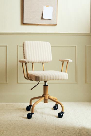 CHILDREN’S METAL DESK CHAIR WITH WHEELS - Mustard by Zara