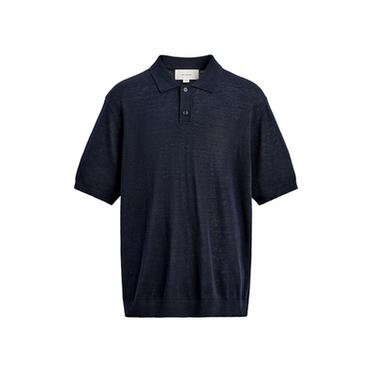 SILK/LINEN KNIT POLO SHIRT - Dark navy by Zara
