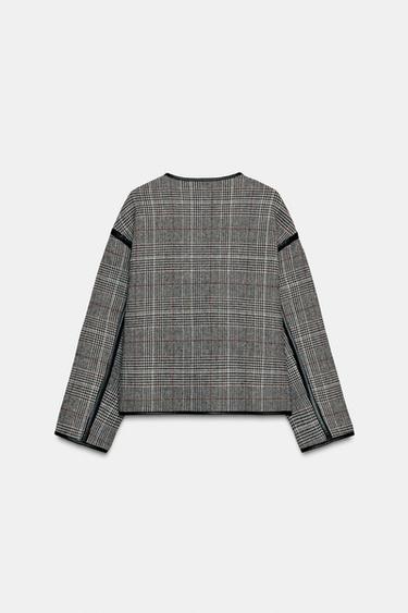 WENDEJACKE MIT KUNSTLEDER-BIESEN - Grau von Zara