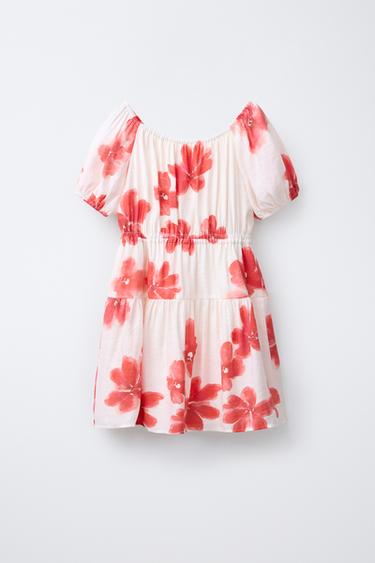 ROBE FLEUR AQUARELLE - Rouge de Zara - Image 1