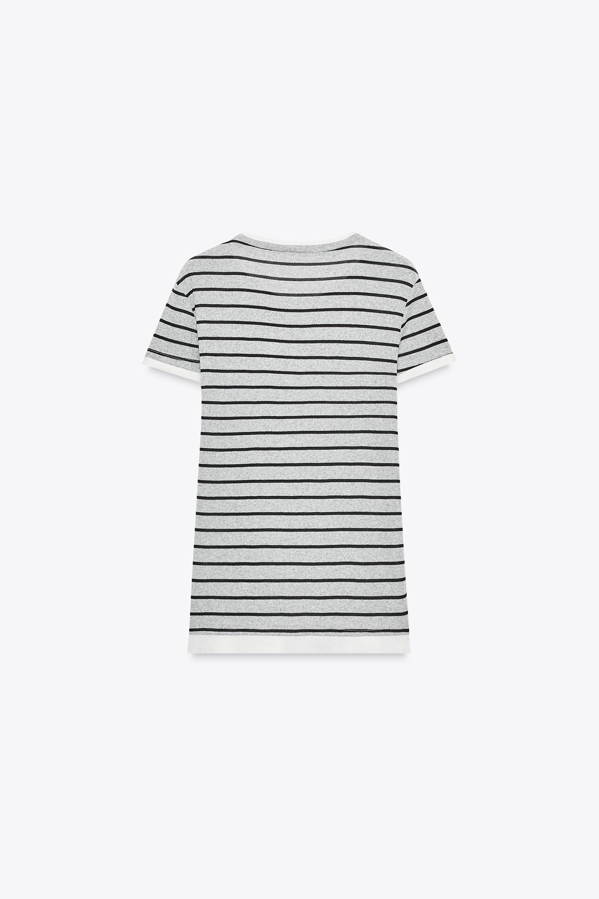 ★ドイツ発*ZARA*新作*DOUBLE STRIPED Tシャツ★ DOUBLE STRIPE T-SHIRT - Chocolate brown | ZARA United States