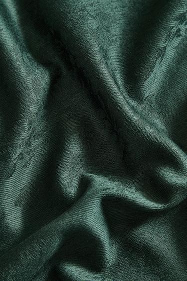 NAPPE COTON JACQUARD BRANCHES NOËL - Vert de Zara - Image 3