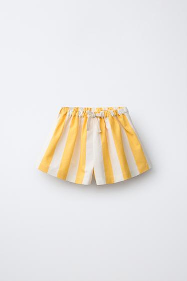 CASA LAWA X ZARA KIDS STRIPED WIDE BERMUDA SHORTS - Yellow by Zara - Image 0