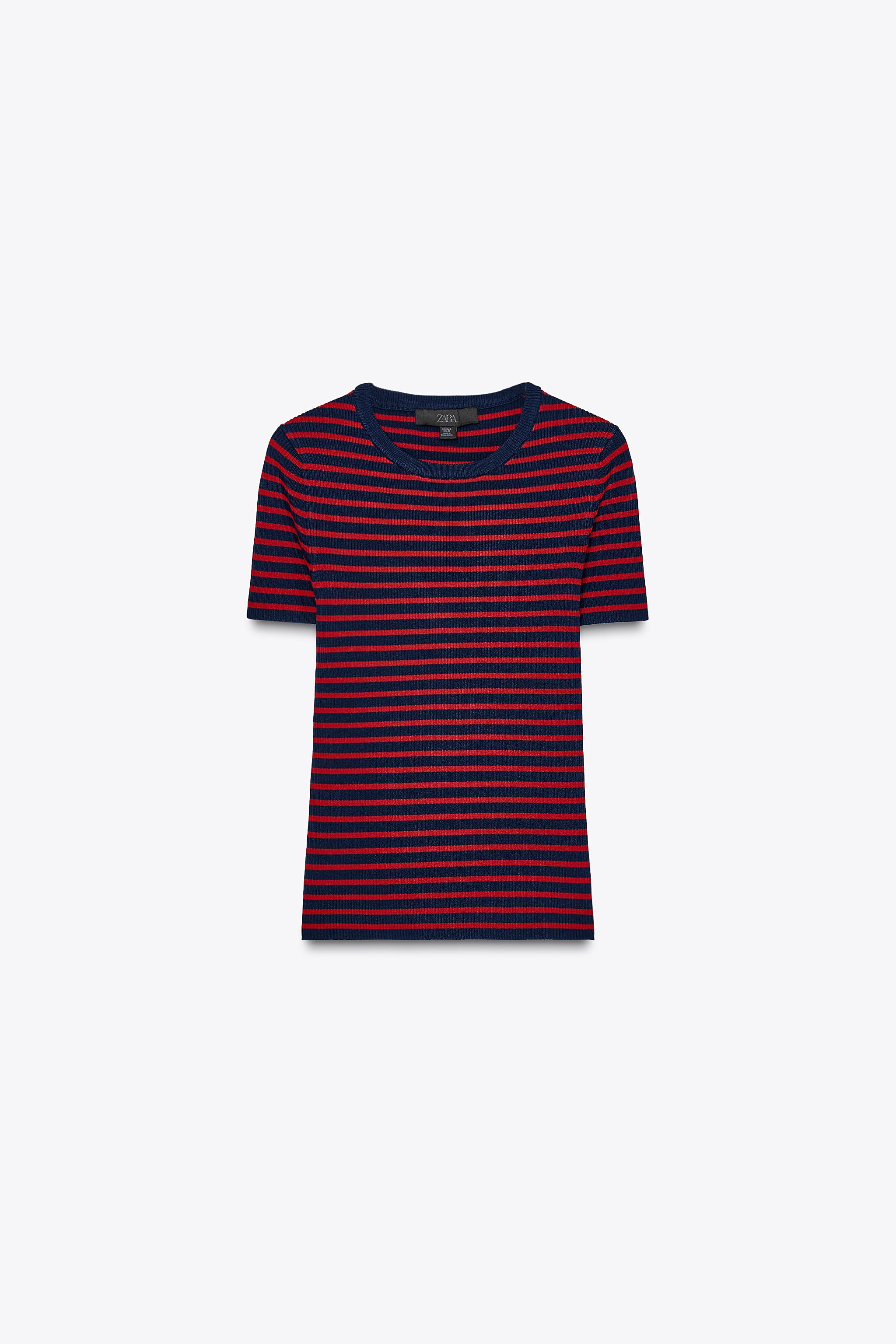 ★ドイツ発*ZARA*新作*ニットTシャツ/STRIPE-NAVY★ org.jpg