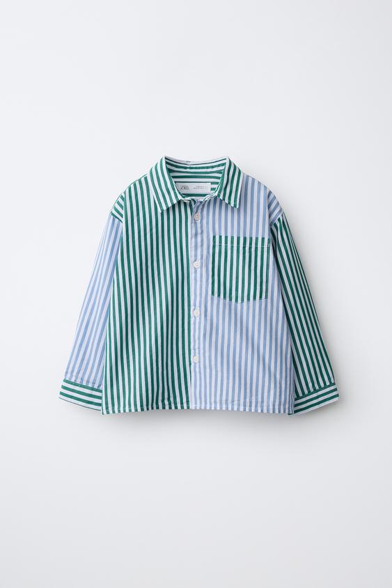 STRIPED SHIRT WITH POCKET - Blue/White de Zara - Imagen 0