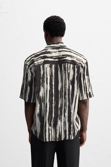 ABSTRACT PRINT SHIRT - Black / White by Zara - Image 2