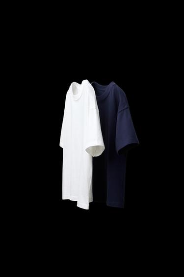 Zara TWO-PACK OF PLAIN T-SHIRTS - Navy blue