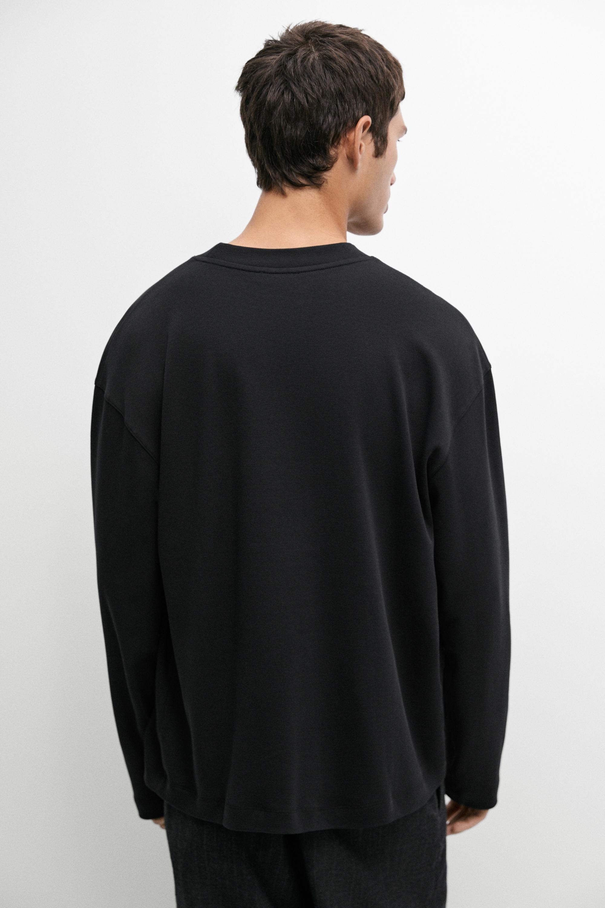 100% cotton long sleeve boxy T-shirt