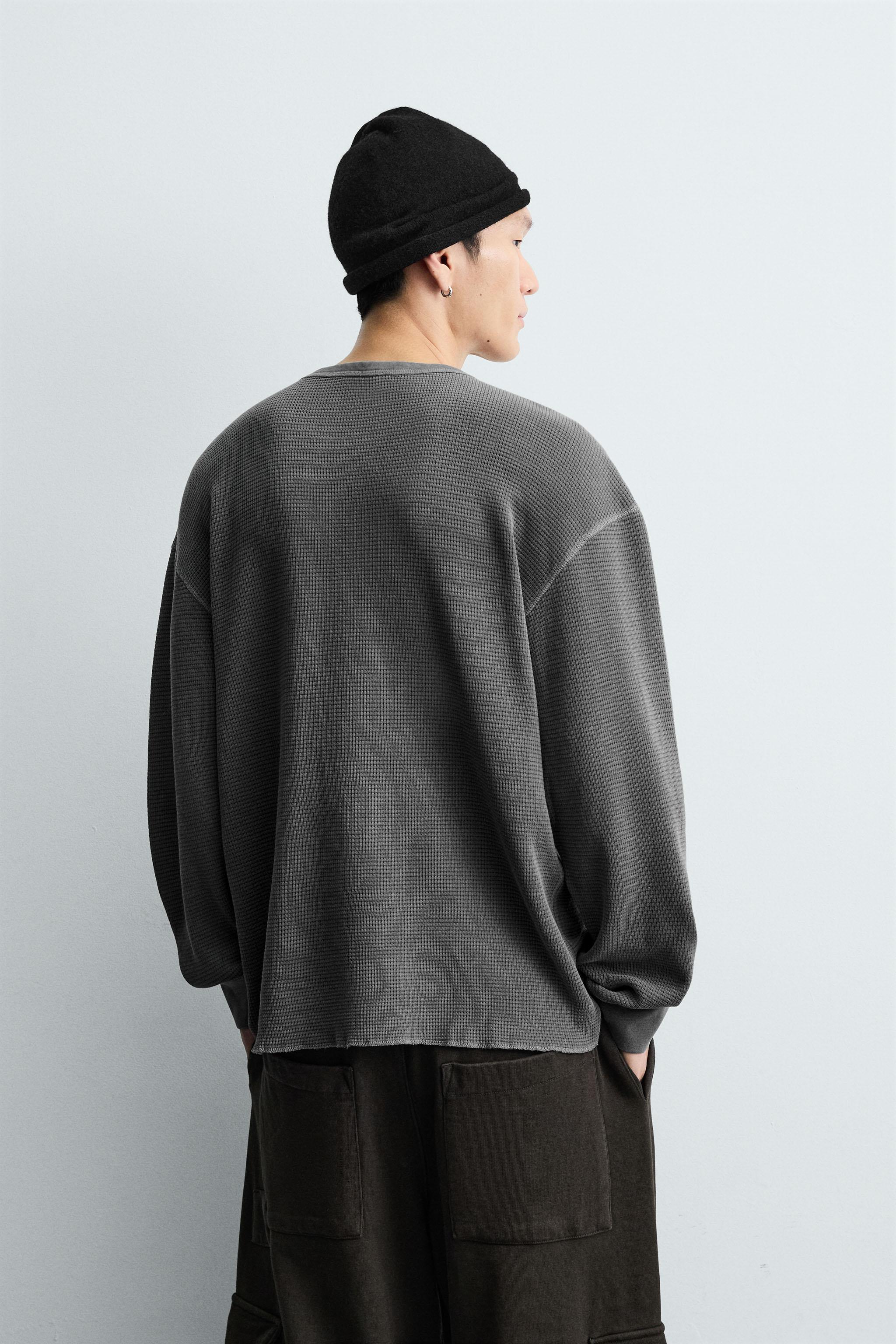 WASHED WAFFLE KNIT T-SHIRT