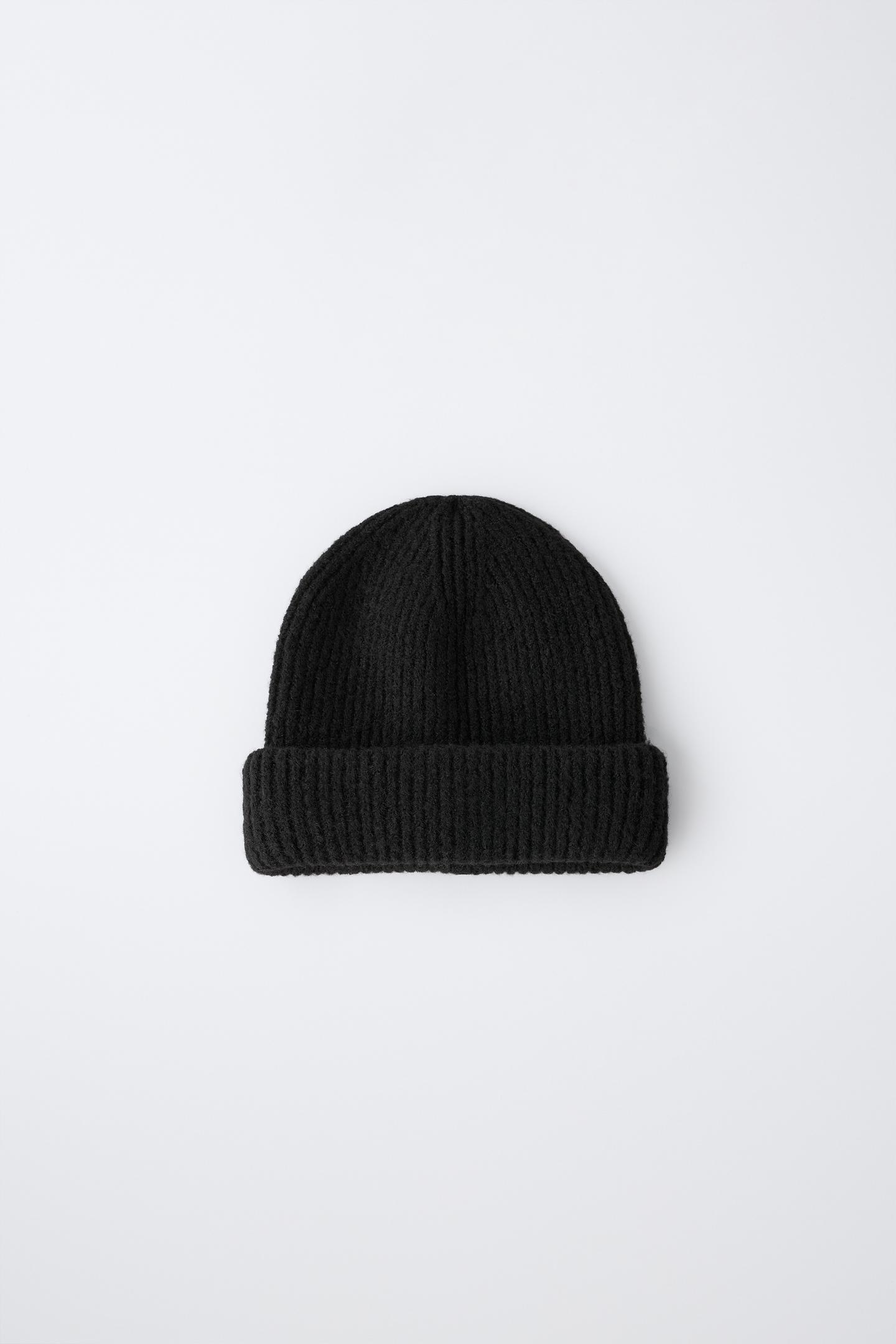 Детская шапка Zara Plain Knit Beanie, цвет: Чёрный — фото 1
