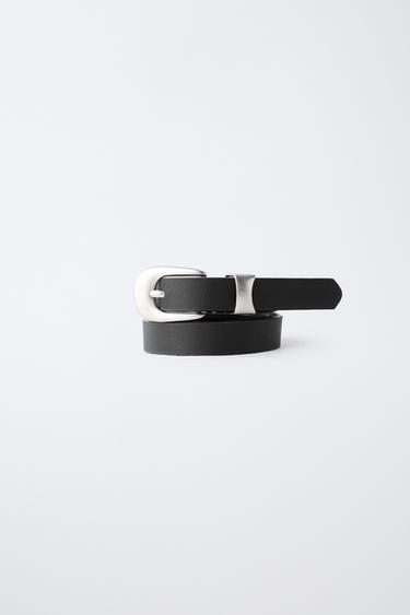LEATHER-EFFECT BELT - Black by Zara