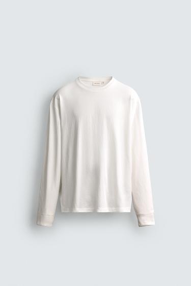 LIGHTWEIGHT LONG SLEEVE T-SHIRT - White by Zara