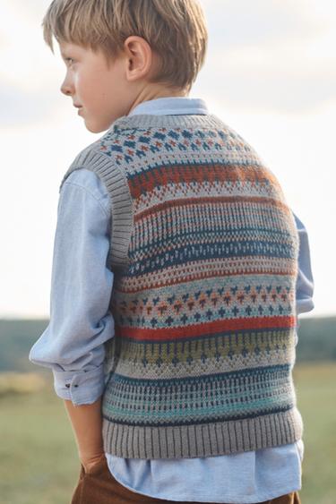 GILET EN MAILLE GRECQUE AVEC LAINE ÉDITION LIMITÉE - Multicolore de Zara - Image 1