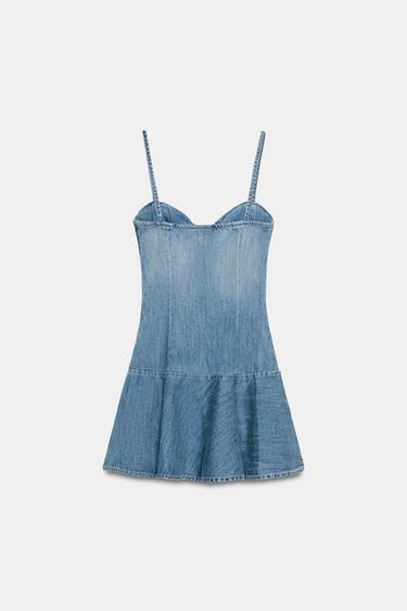 TRF DENIM MINI DRESS - Navy blue by Zara - Image 5