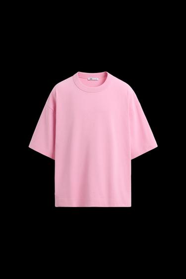 CAMISETA LAVADA HEAVY WEIGHT - Rosa de Zara - Imagen 0