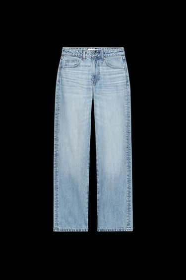 Zara Z.03 REGULAR FIT HIGH-WAIST LONG LENGTH JEANS - Mid-blue