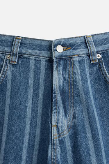 STRIPED RELAXED FIT JEANS - Blue by Zara - Image 8