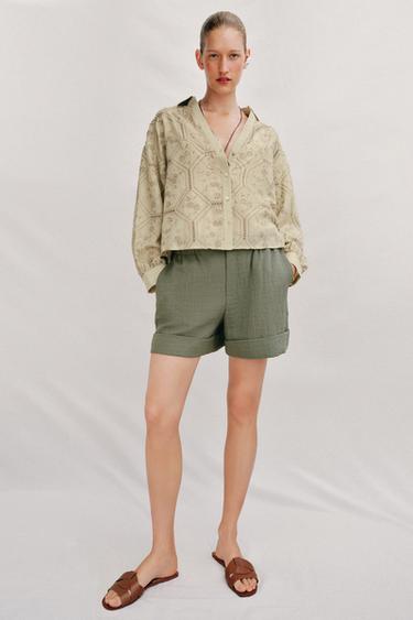 BERMUDA SHORTS WITH TURN-UP HEMS - mid khaki by Zara - Image 0