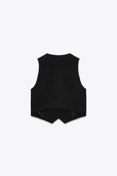 GILET DE TAILLEUR COURT - Noir de Zara - Image 5
