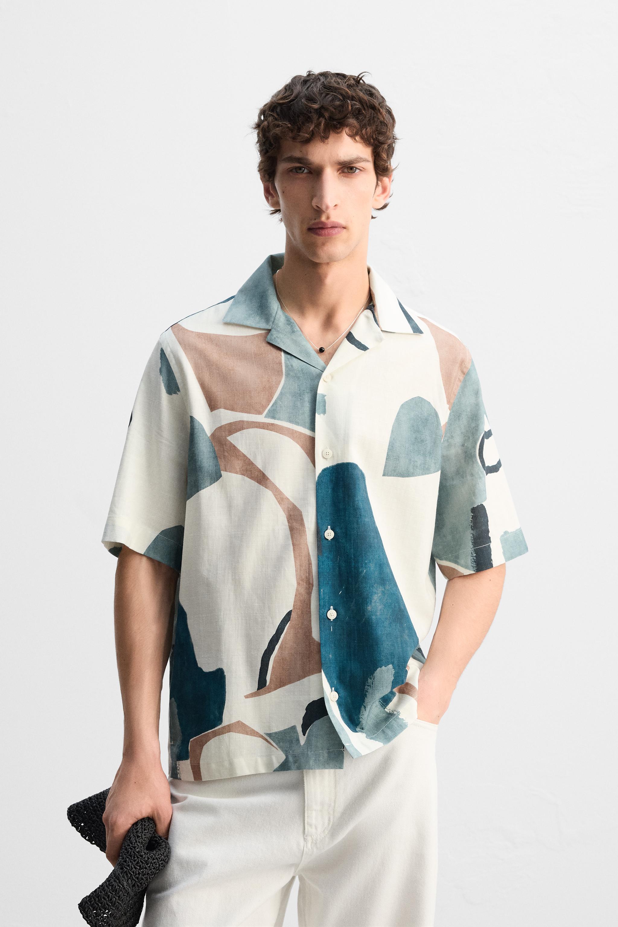 ZARA アブストラクト プリント シャツ 5679/311 ABSTRACT PRINT SHIRT - Bluish | ZARA United States