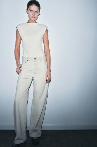 STRETCH CUT-OUT BODYSUIT - Oyster-white by Zara
