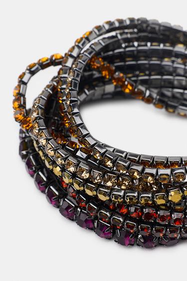 LOT DE BRACELETS ÉLASTIQUES BRILLANTS - Gris anthracite de Zara - Image 2