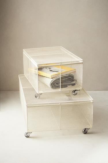 Zara METAL BASKET WITH WHEELS - 裸色