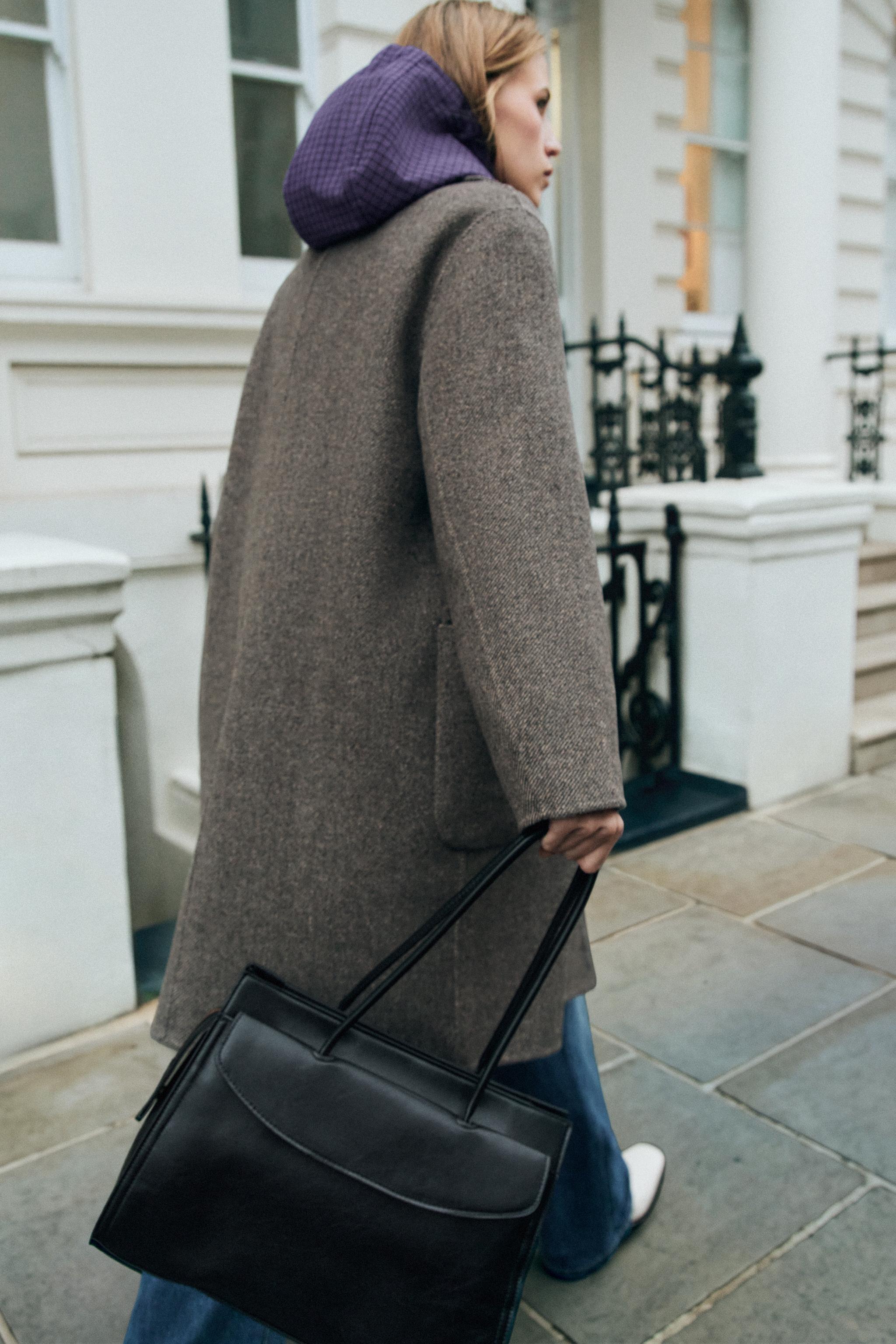 MANTEAU CROISÉ AVEC LAINE