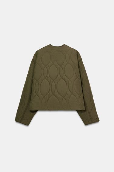 BLOUSON COURT MATELASSÉ - Kaki de Zara - Image 7