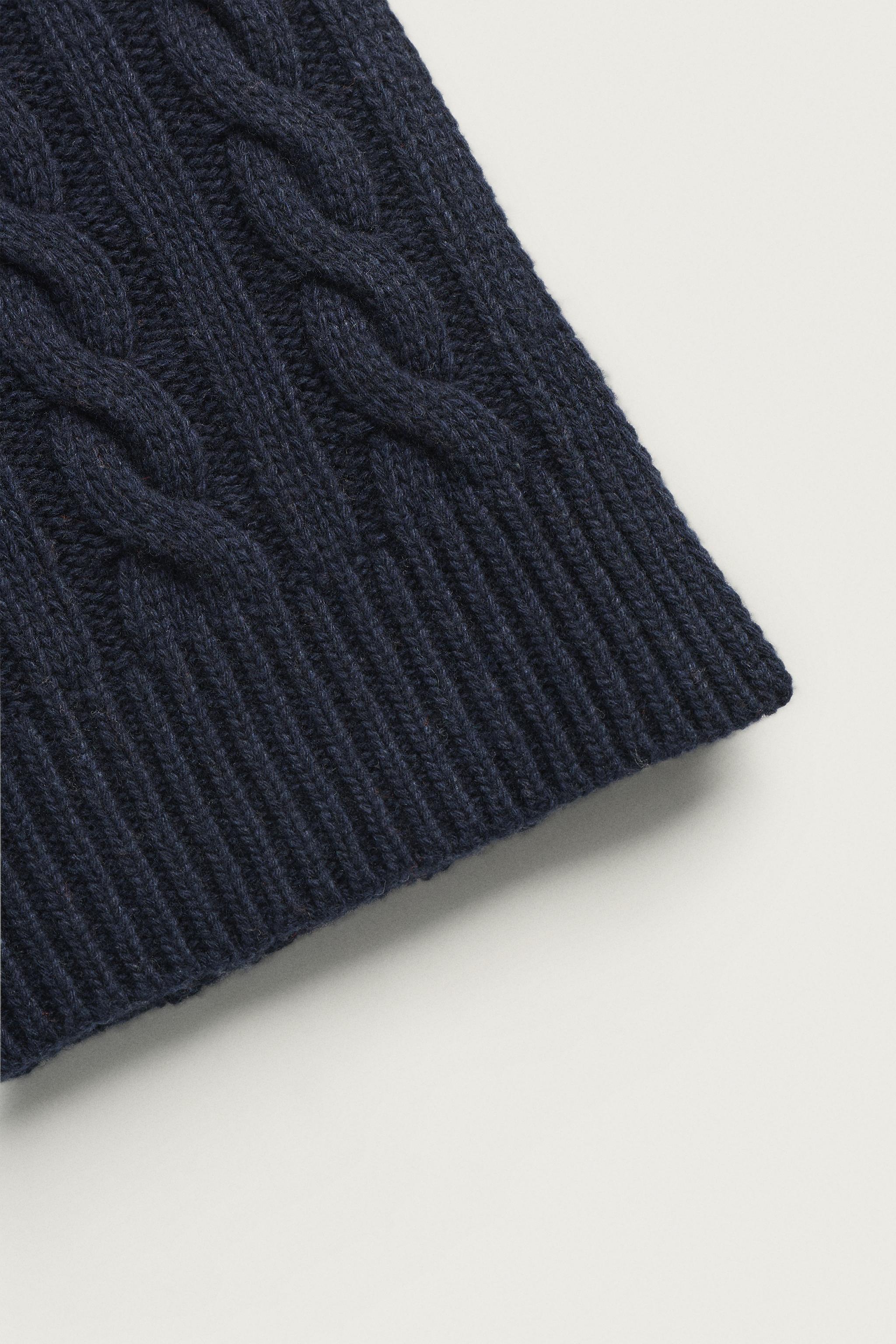ÉCHARPE EN MAILLE TRESSE MÉLANGE LAINE