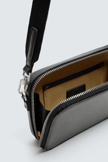LEATHER CROSSBODY BAG - Black by Zara - Image 5
