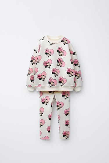 Zara MINNIE MOUSE © DISNEY SWEATSHIRT AND LEGGING SET - Ecru