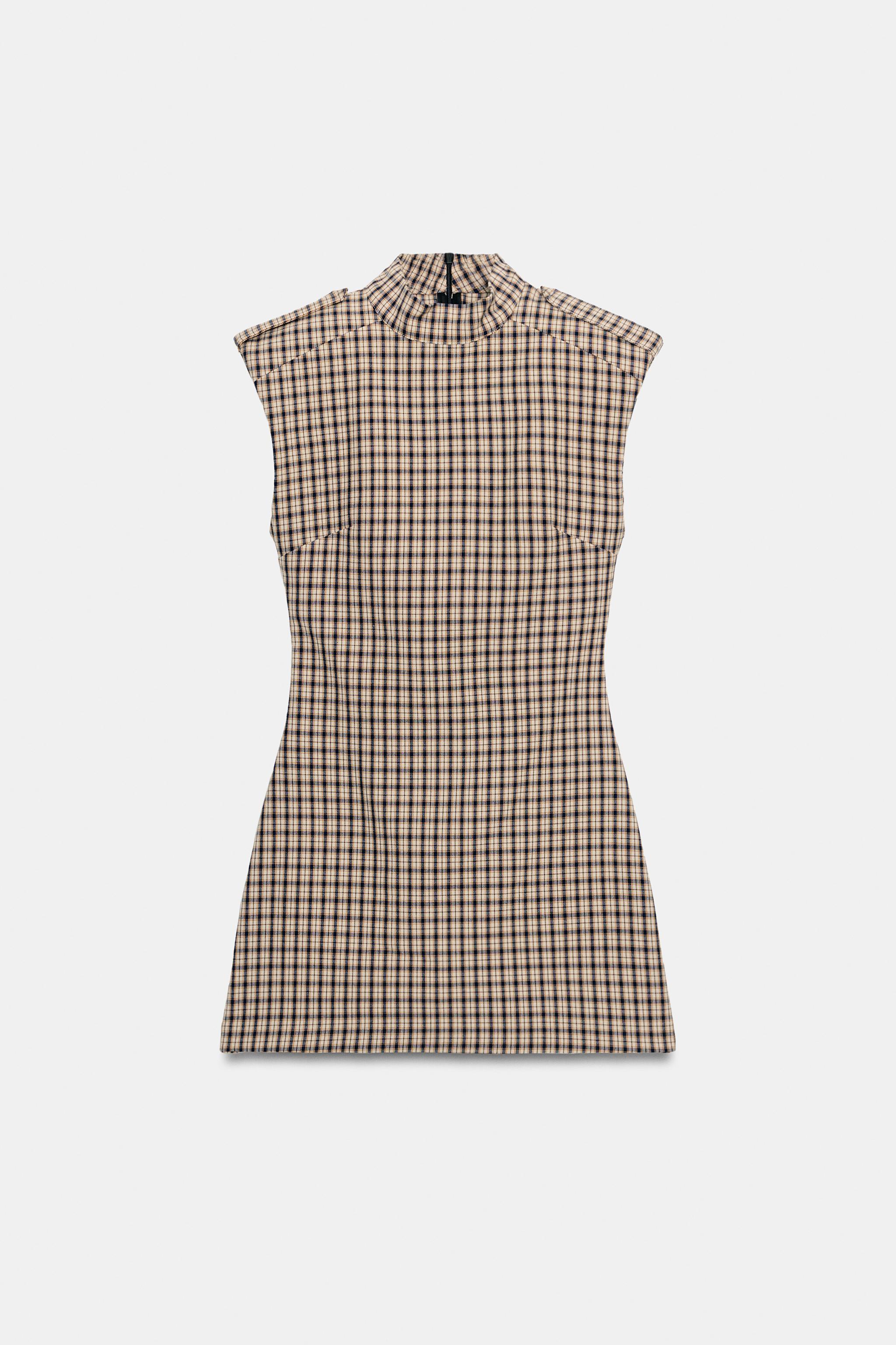 Женские комбинезоны Zara PLAID SHORT JUMPSUIT WITH LOOPS — фото 6